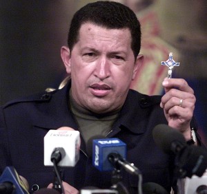 Hugo Chavez, shortly after the 2002 coup against him was defeated.